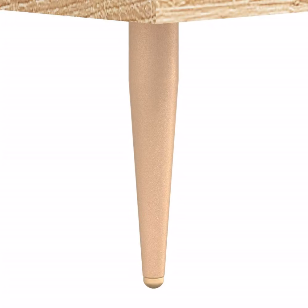 Berkfield Home Sonoma Oak Writing Desk in Brown and Gold, W/D/H: 140 x 50 x 75 cm – 2