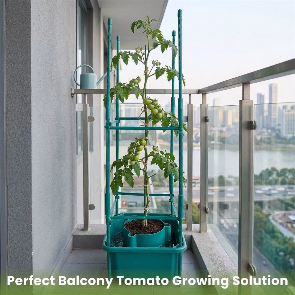 Nordara 3-Pack Green Tomato Growbag Halos Plant Pot Support Trellis Hydroponics Kit – 3