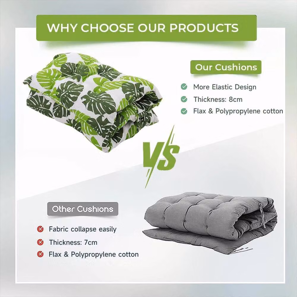 Kelvenix Tropical Banana Leaves Garden Bench Cushion in Green, W/D/H: 110 x 40 x 8 cm – 3