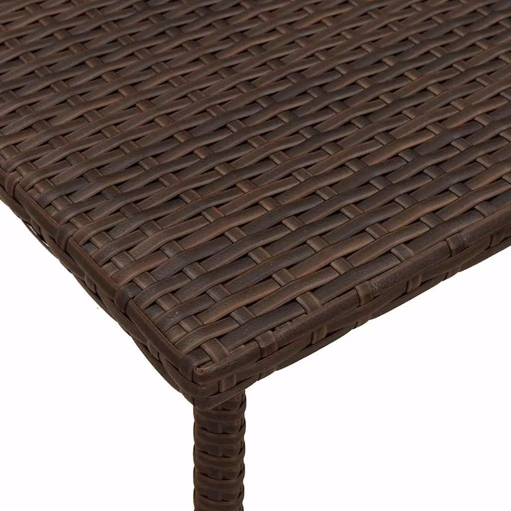 Berkfield Home Rectangular Garden Coffee Table in Brown Poly Rattan, W/D/H: 60 x 40 x 37 cm – 5