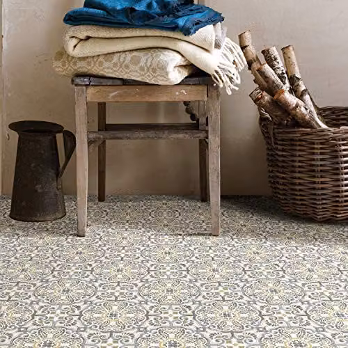WallPops FP2947 Antico Self-Adhesive Peel and Stick Floor Tiles, Multi-Colour, 30.48 x 30.48 cm – 3