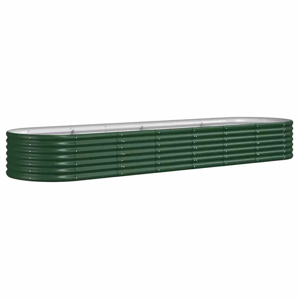 Berkfield Home Garden Powder-coated Steel Raised Bed, Green, W: 296 cm, D: 80 cm, H: 36 cm – 2