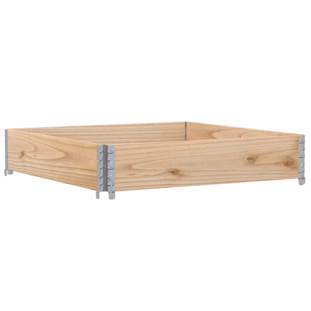 Berkfield Brown Wooden Raised Bed Planter with Galvanised Steel, W/D/H: 100 x 100 x 100 cm – 2