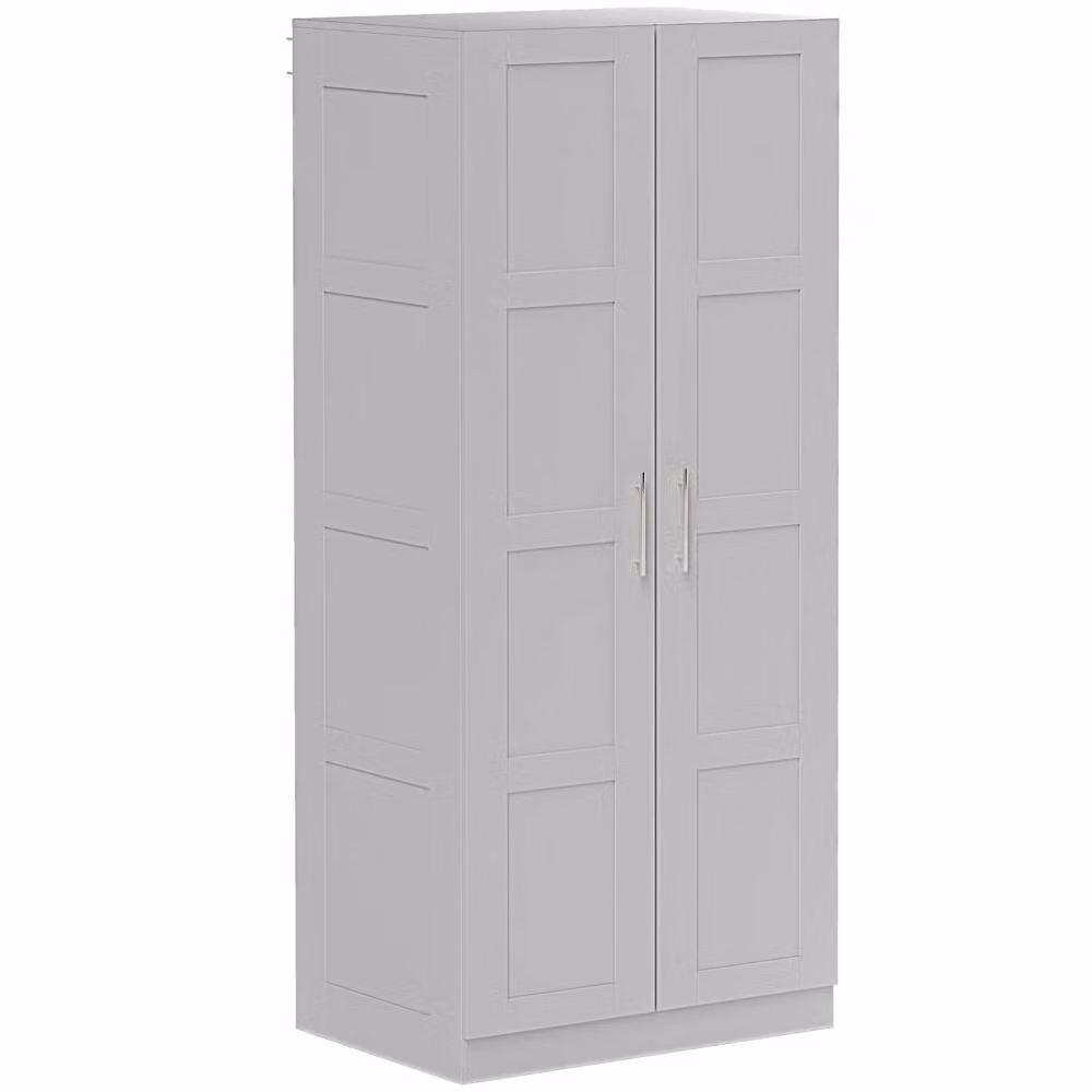 Wyld Haus Coralani 2 Door Grey Wardrobe with Soft Close Hinged Doors, Hanging Rail and Internal Shelves, H 180 x W 80 x D 53.5 cm – 2