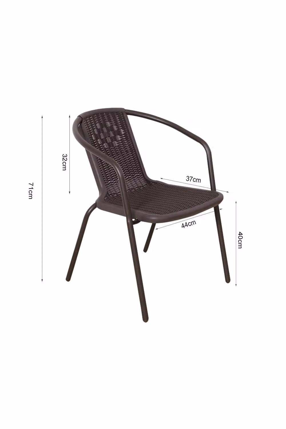Living and Home Set of 2 Brown Rattan and Metal Stacking Garden Chairs – 2