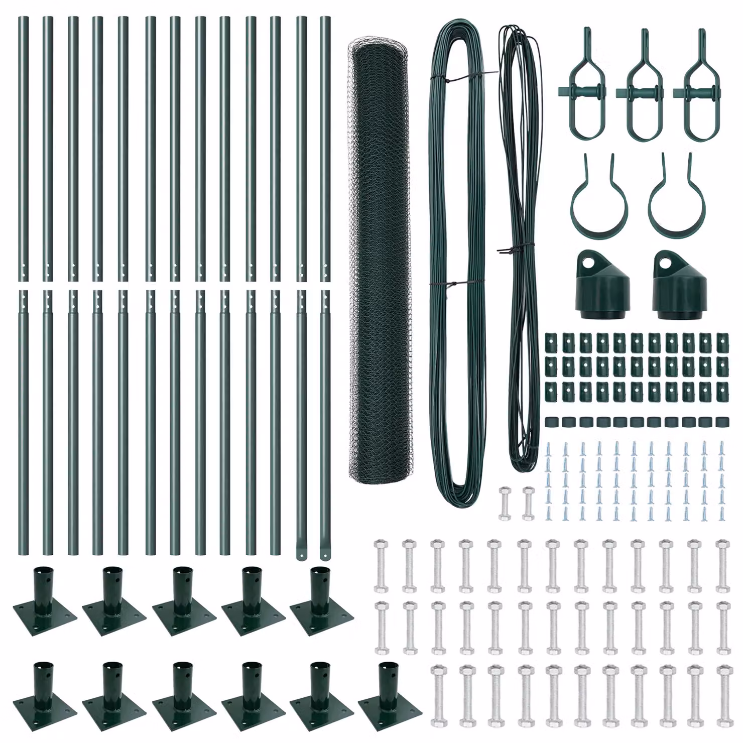 Berkfield Home Green Powder-Coated Steel Fencing Set of 2, H: 1.2 m, W: 25 m – 3