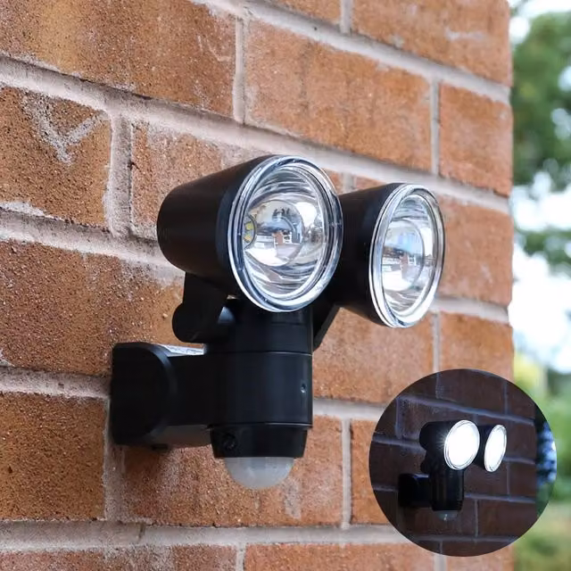 Festive Lights Black LED Outdoor Security Floodlight with PIR Motion Sensor and Timer