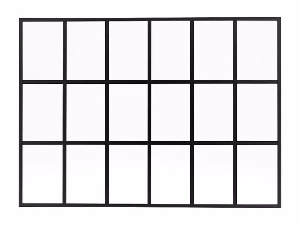 Vente-unique Orangery-Style Powder-Coated Glass Partition, Black, W: 180 cm, H: 130 cm – 2