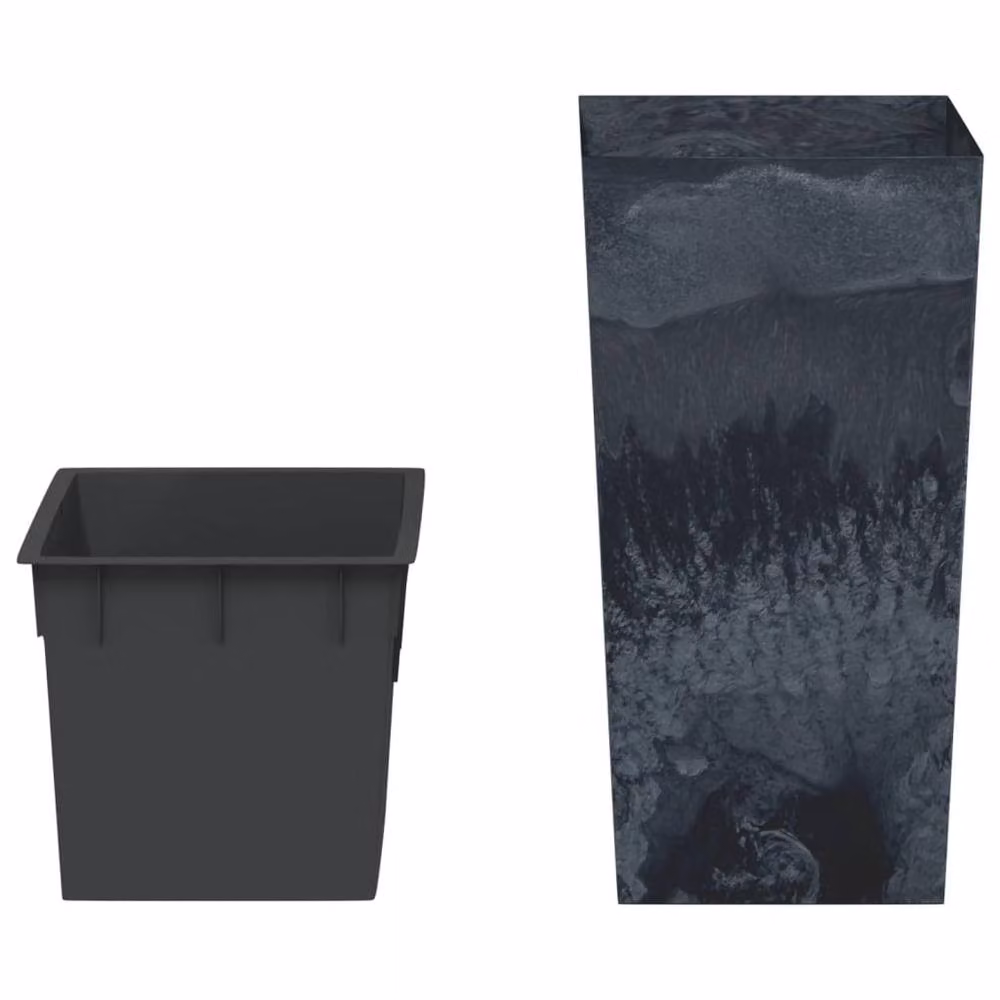 Berkfield Home Concrete Look Planter with Removable Inner Tub in Black and Anthracite, 11/26.5L – 3