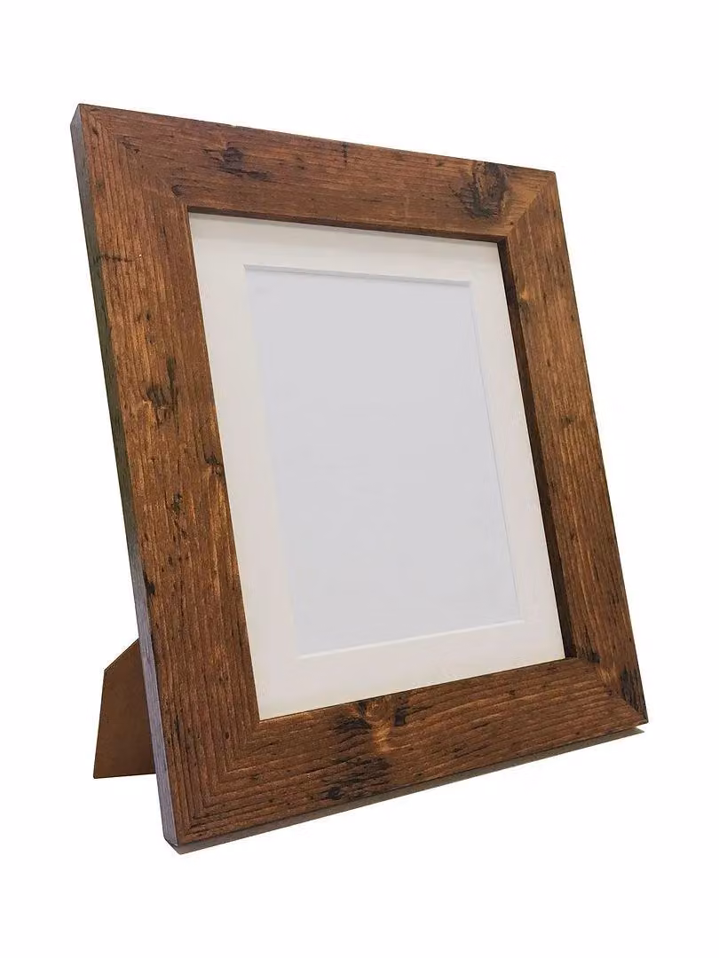 Frames & Mirrors 4U Metro Vintage Wood Frame in Walnut with Ivory Mount for 12 x 8 Inch Images – 4