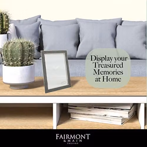 Widdop and Co Silver and Grey Rectangular Metal Tabletop Photo Frame, W/H: 10 x 15 cm – 2