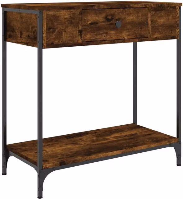 Berkfield Home Smoked Oak Console Table in Brown, W/D/H: 75 x 34.5 x 75 cm – 1