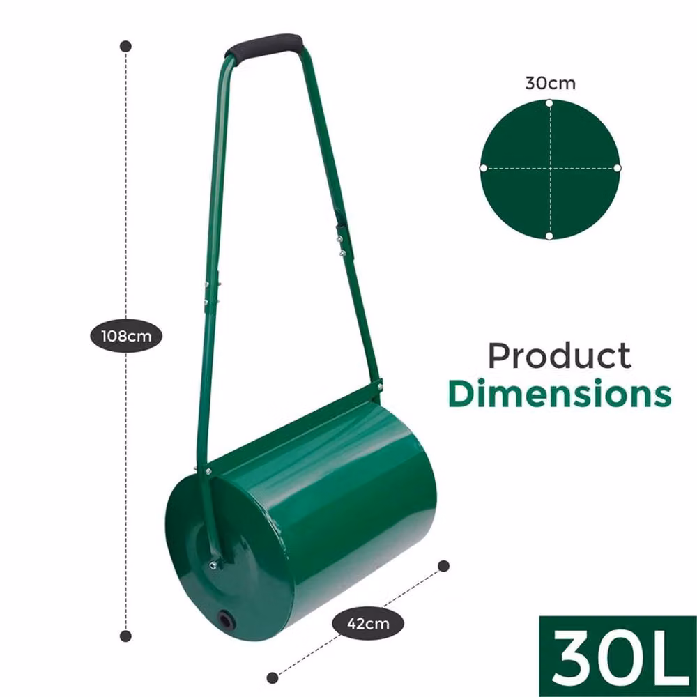 Nordara Manual Metal Lawn Roller in Green, 30L Water or Sand Filled Garden Tool – 2
