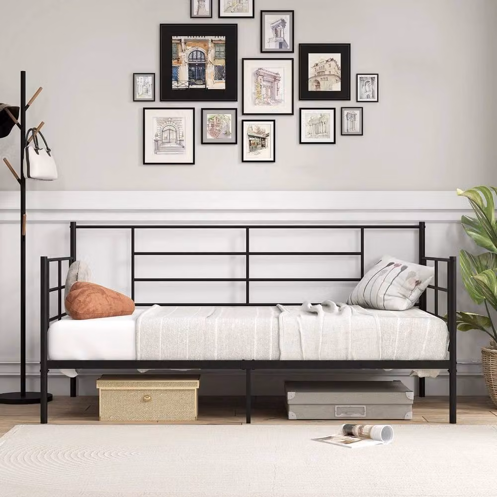 SPETLEK Convertible Single Size Sofa Bed with Arms in Black – 4