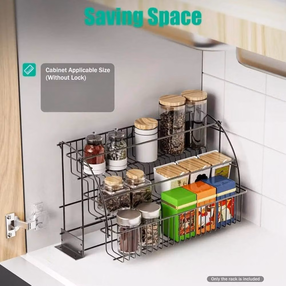 KORVIXA 3-Tier Metal Kitchen Storage Shelf and Spice Rack, Black – 3