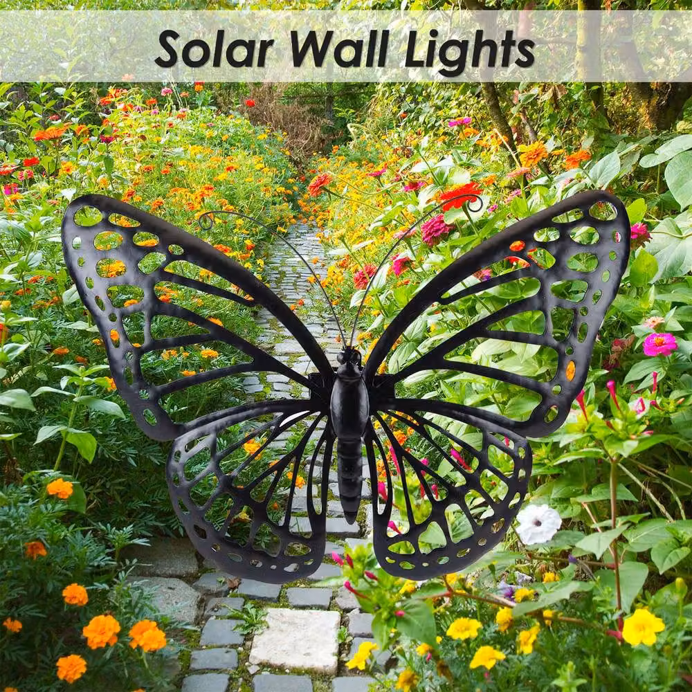 VFM e-Store Solar Garden Wall Lights in Black, W/H: 36 x 50 cm – 3