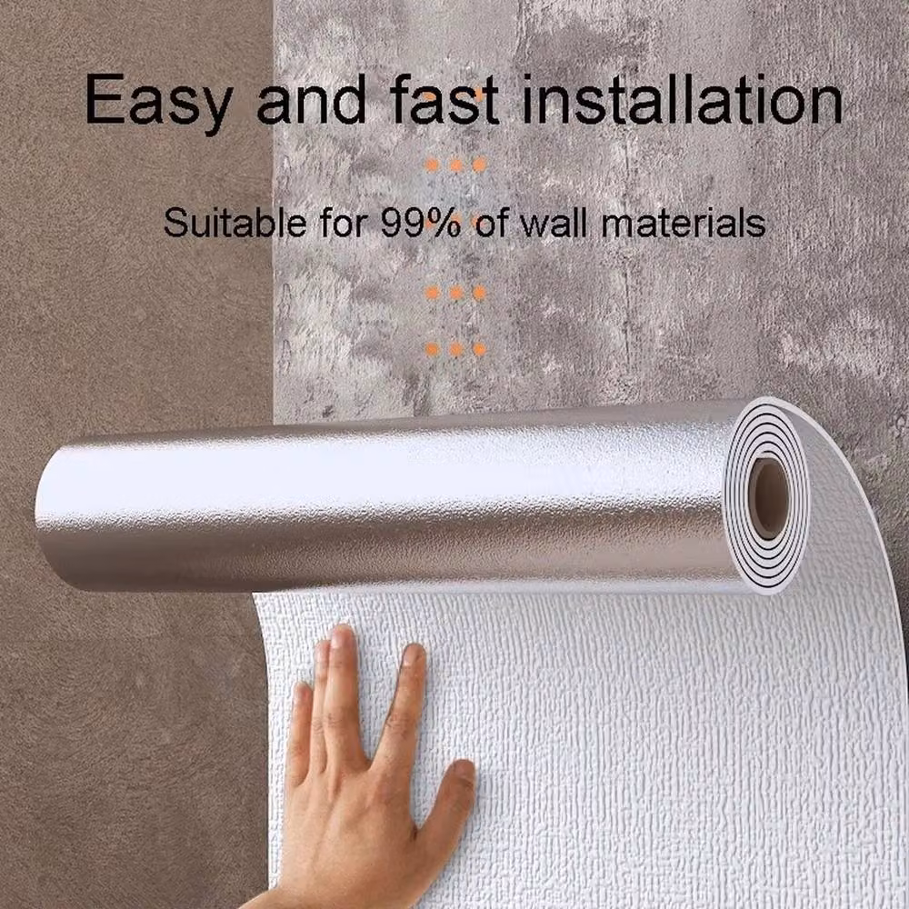 EONLION Self-Adhesive Thermal Insulation Wallpaper in White, 2 Rolls, Width: 100 cm – 2