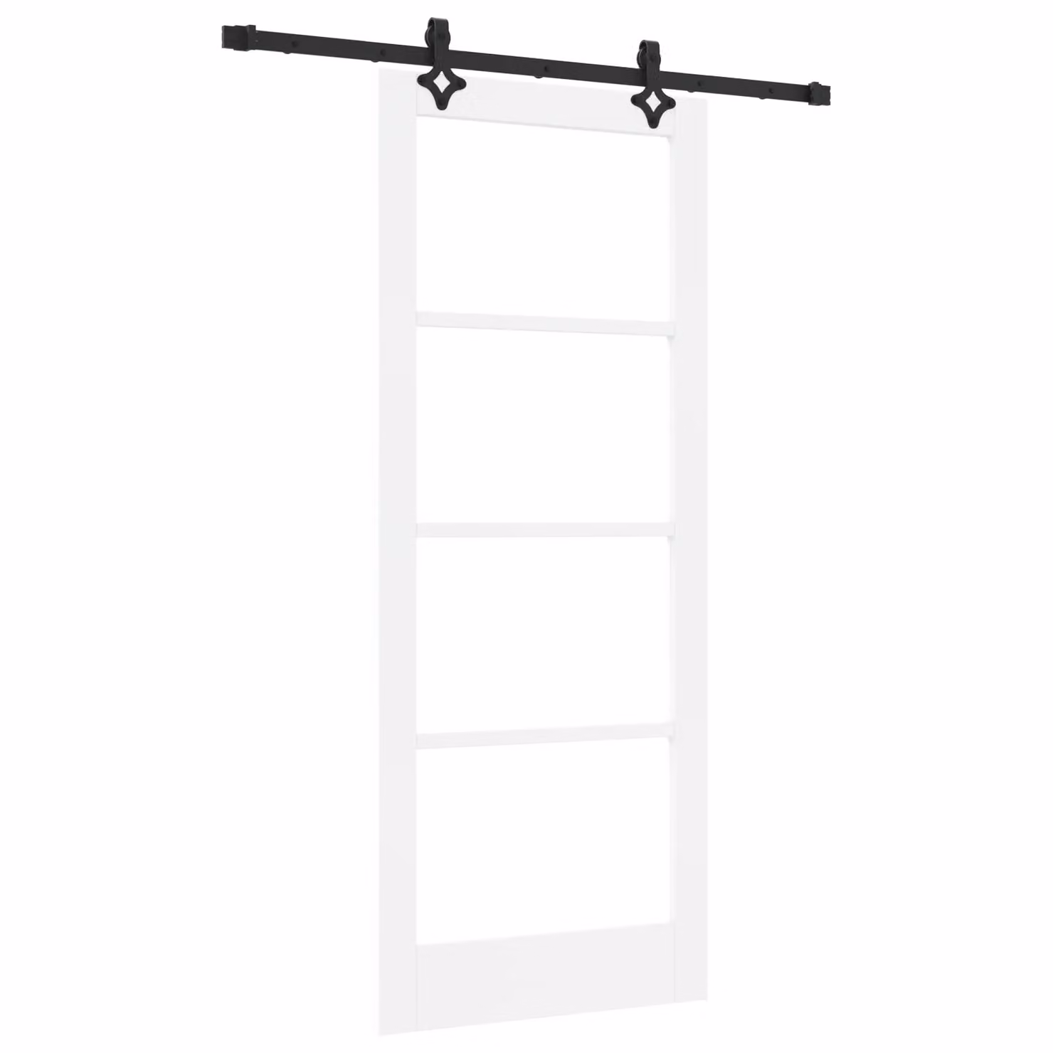 Berkfield Home White Lacquered Solid Wood Pine Sliding Door with Hardware Set W: 83 cm, H: 202 cm – 2