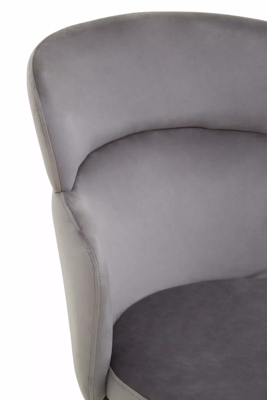 Orsina Veneto Grey Velvet Dining Chair with Armrests and Gold Metal Legs – 3