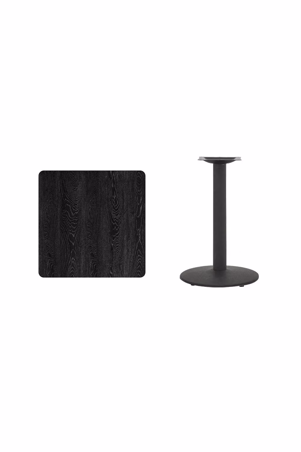 Living and Home Square Coffee Table with Black Metal Base, W/D: 60 x 60 cm – 3