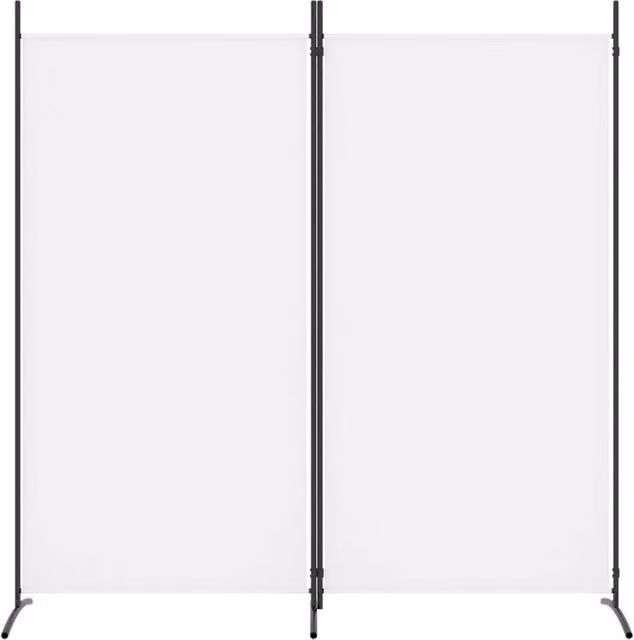 Berkfield Home 2-Panel Minimalist Room Divider in White, W/H: 180 x 175 cm