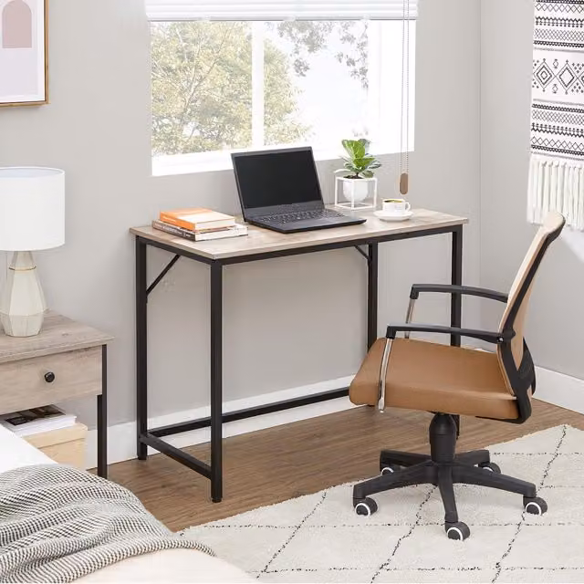 VASAGLE Modern Orange Computer Desk and Writing Table