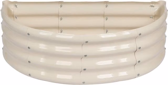 Harbour Housewares Galvanised Steel Raised Garden Bed in White or Yellow, W: 90 cm, D: 45 cm, H: 45 cm
