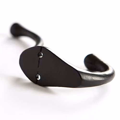 Hammer and Tongs Matt Black Powder-Coated Iron Wall Hook, Pack of 10, H: 14.0 cm x W: 3.0 cm – 4