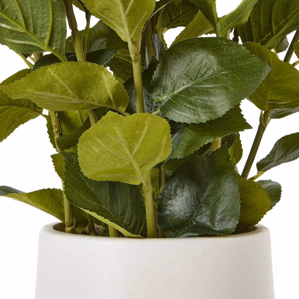 Wyld Haus Artificial White Hydrangea in a White Ceramic Pot – 4
