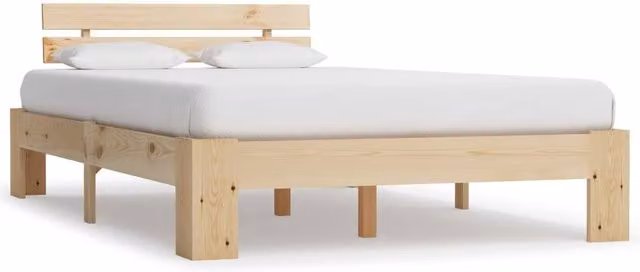 Berkfield Home Solid Pine Wood Bed Frame, Brown, W/D/H: 120 x 200 cm