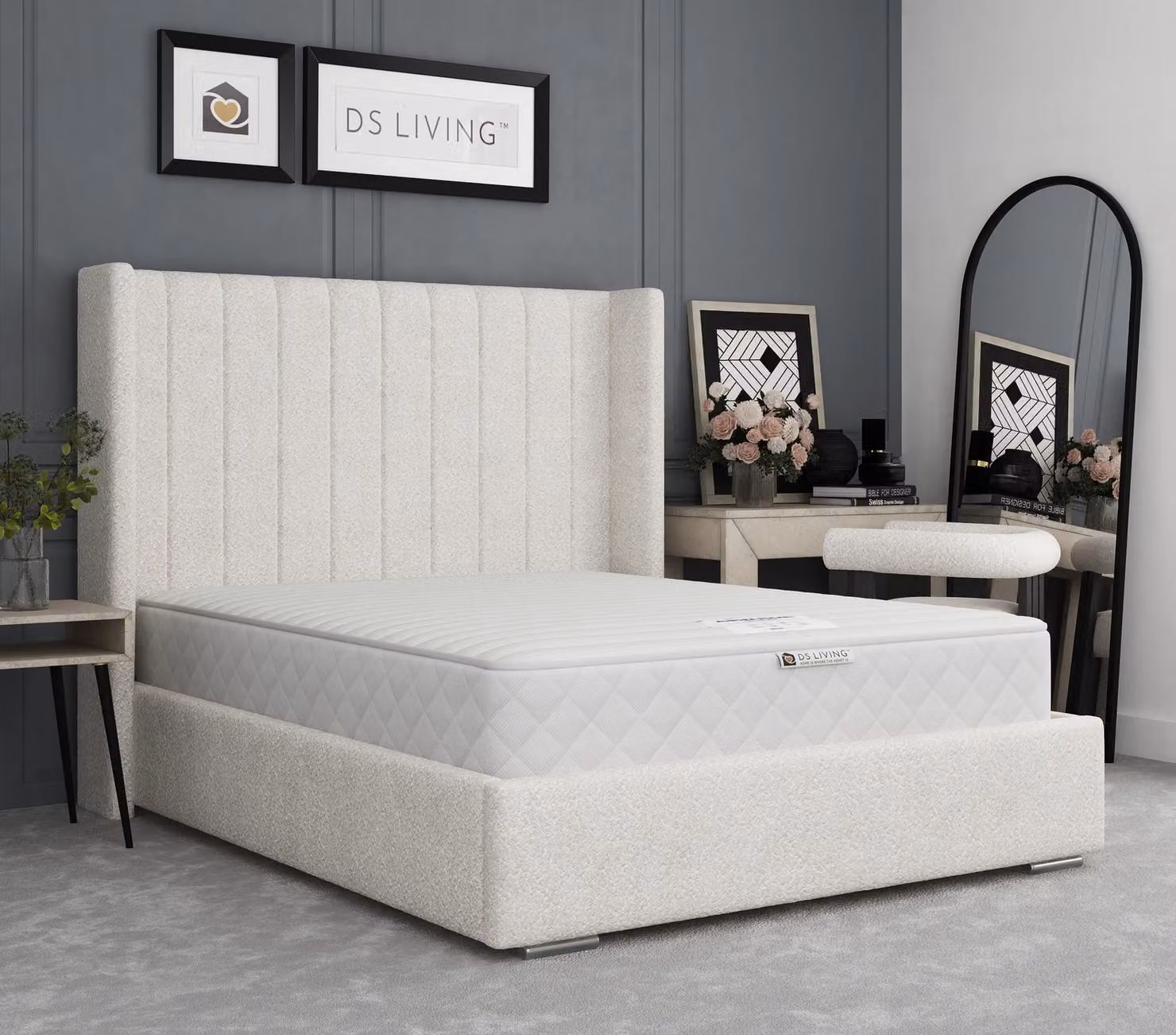 DS Living Serenity Aurora Pocket Sprung Mattress, Medium, Grey, W/D: 180 x 200 cm – 3