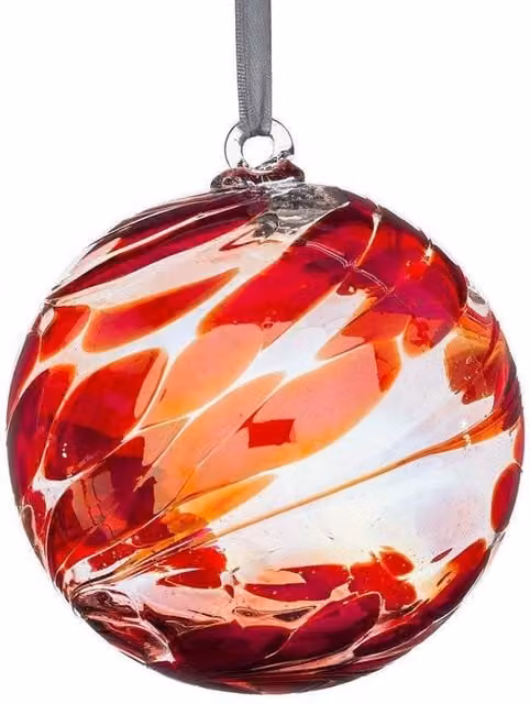 Sienna Glass Dark Red Abstract Glass Hanging Bauble for Ruby Wedding Anniversary or Friendship Gifts – 1