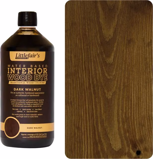 Littlefair's Indoor Wood Stain in Dark Walnut, Brown, 1 l
