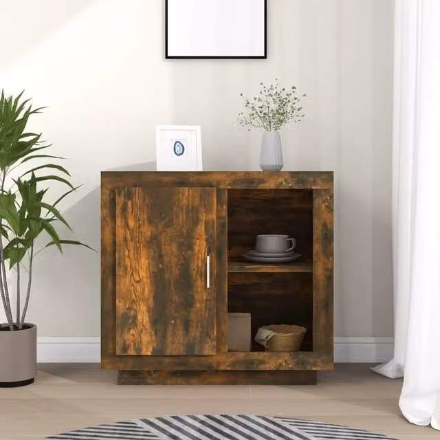 Berkfield Home Smoked Oak Sideboard in Brown