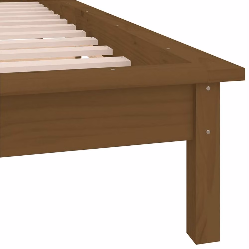 Berkfield Home Solid Wood LED Bed Frame in Brown with Under-Bed Lighting, W/D/H: 90 x 200 cm – 3