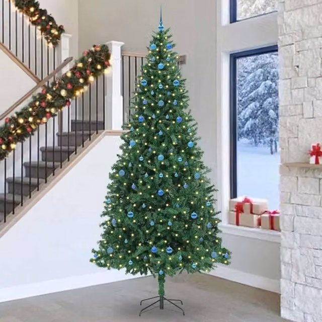 Berkfield Home Artificial Green Christmas Tree with 300 LEDs and Stand, Height: 300 cm – 1