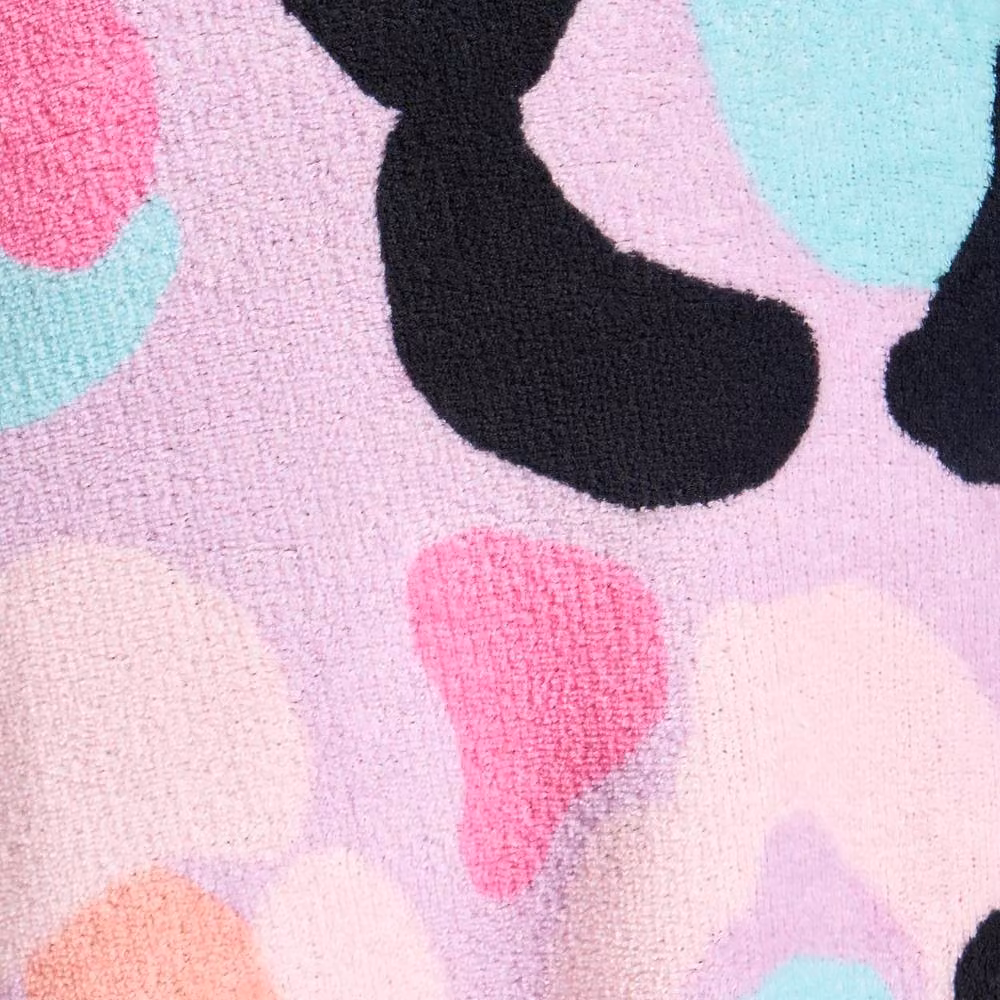 OHS Kids Leopard Print Wearable Hooded Fleece Blanket in Purple – 3