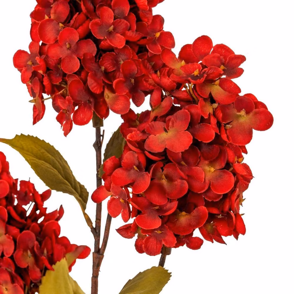 Lemon Pavilion Dark Red Spear Hydrangea Artificial Flower Spray, Height: 97 cm – 3