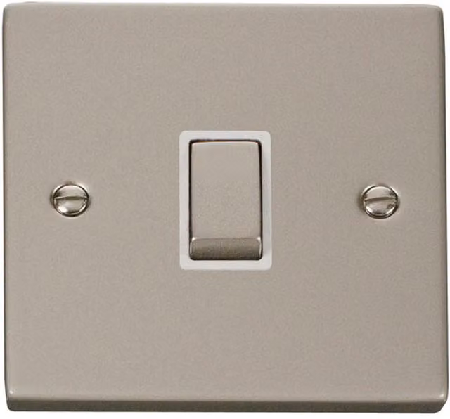 SE HOME Pearl Nickel 1 Gang 20A Ingot DP Flush Switch in White
