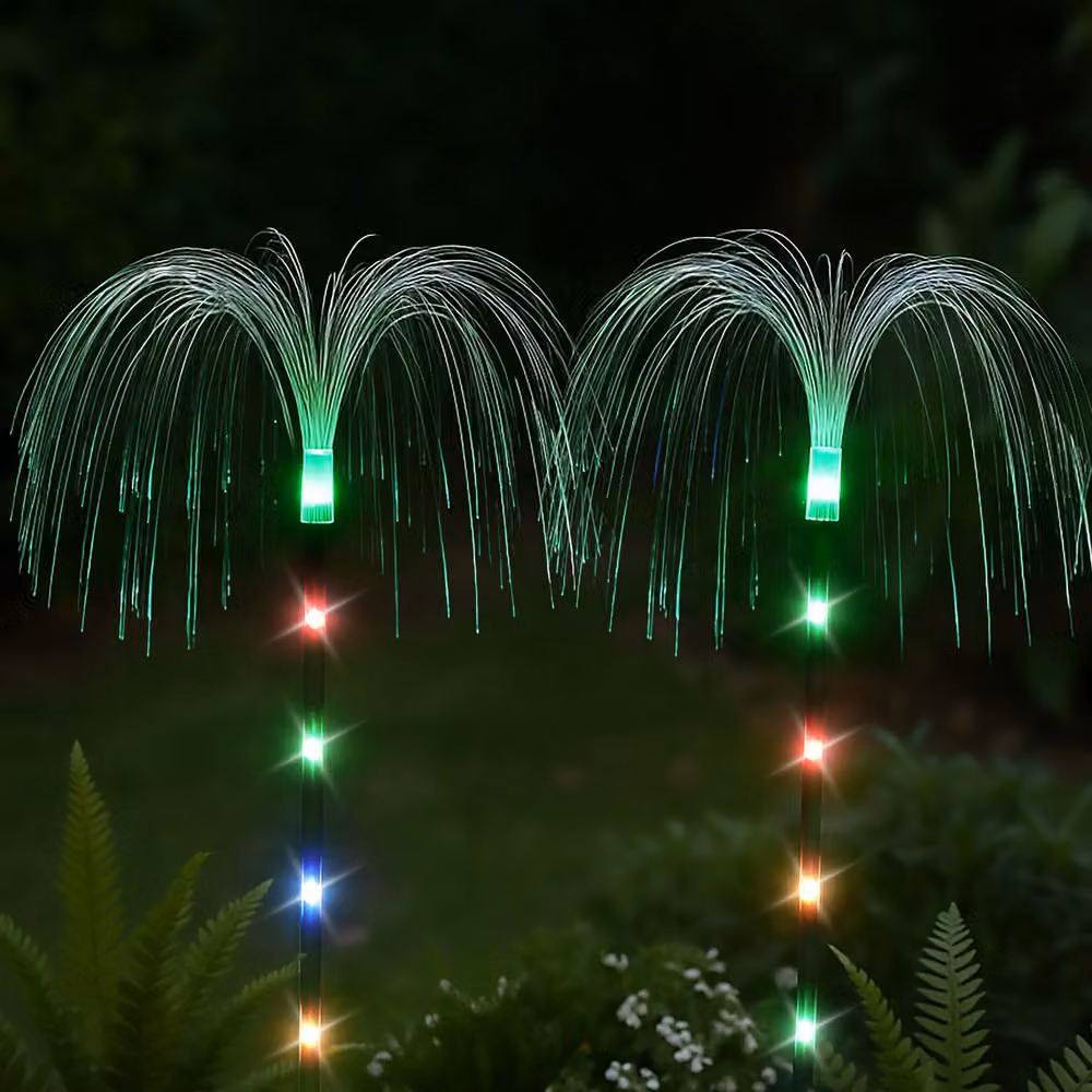 Gardenwize Solar Jellyfish Stake Lights, Pack of 4, Green and Multicolour – 3