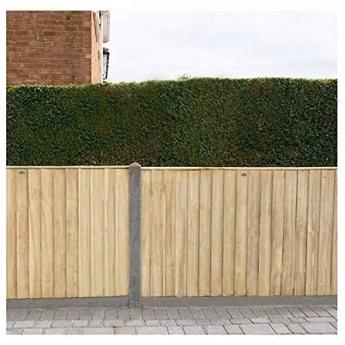 Forest Garden Brown Impregnated Wood Board Fence Panel, Pack of 5