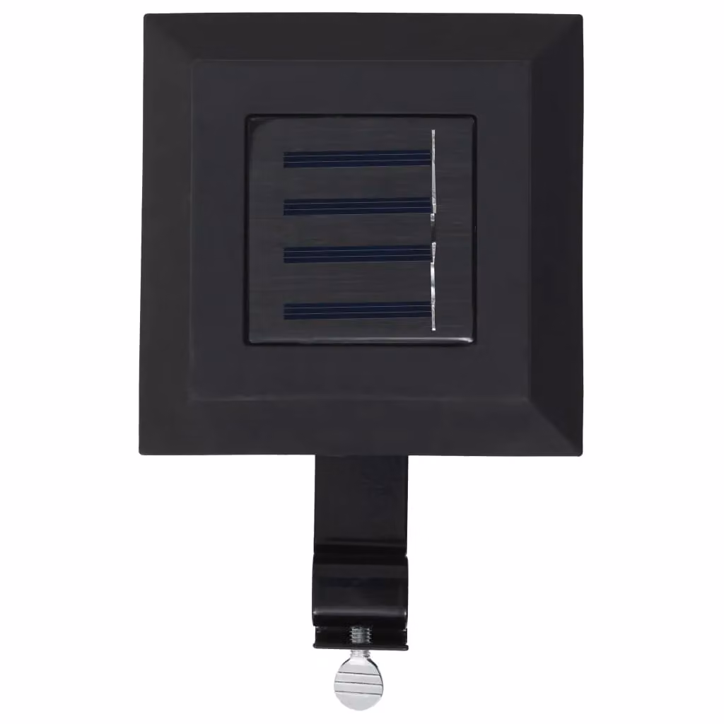 Berkfield Home 12 Piece Set of Black Square LED Solar Outdoor Garden Wall Lamps – 3
