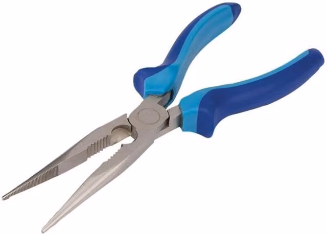 Bluespot Tools Long Nose Steel Pliers in Blue and Multicolour