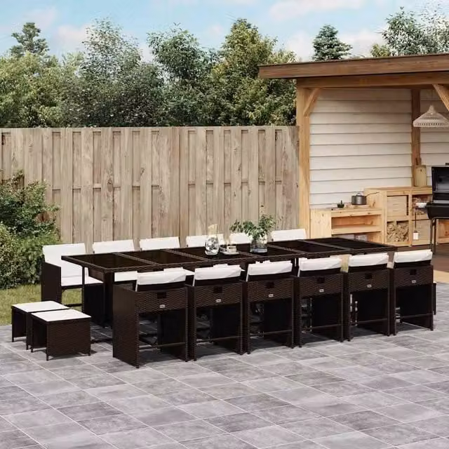 Berkfield Brown Plastic Garden Dining Set – 1