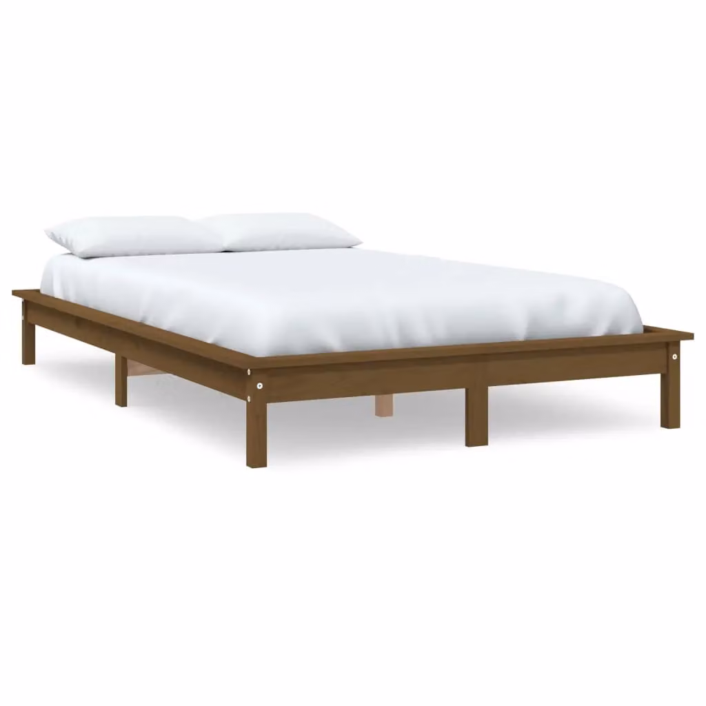Berkfield Home Solid Wood Pine Bed Frame, Honey Brown, W: 140 cm, L: 190 cm – 2
