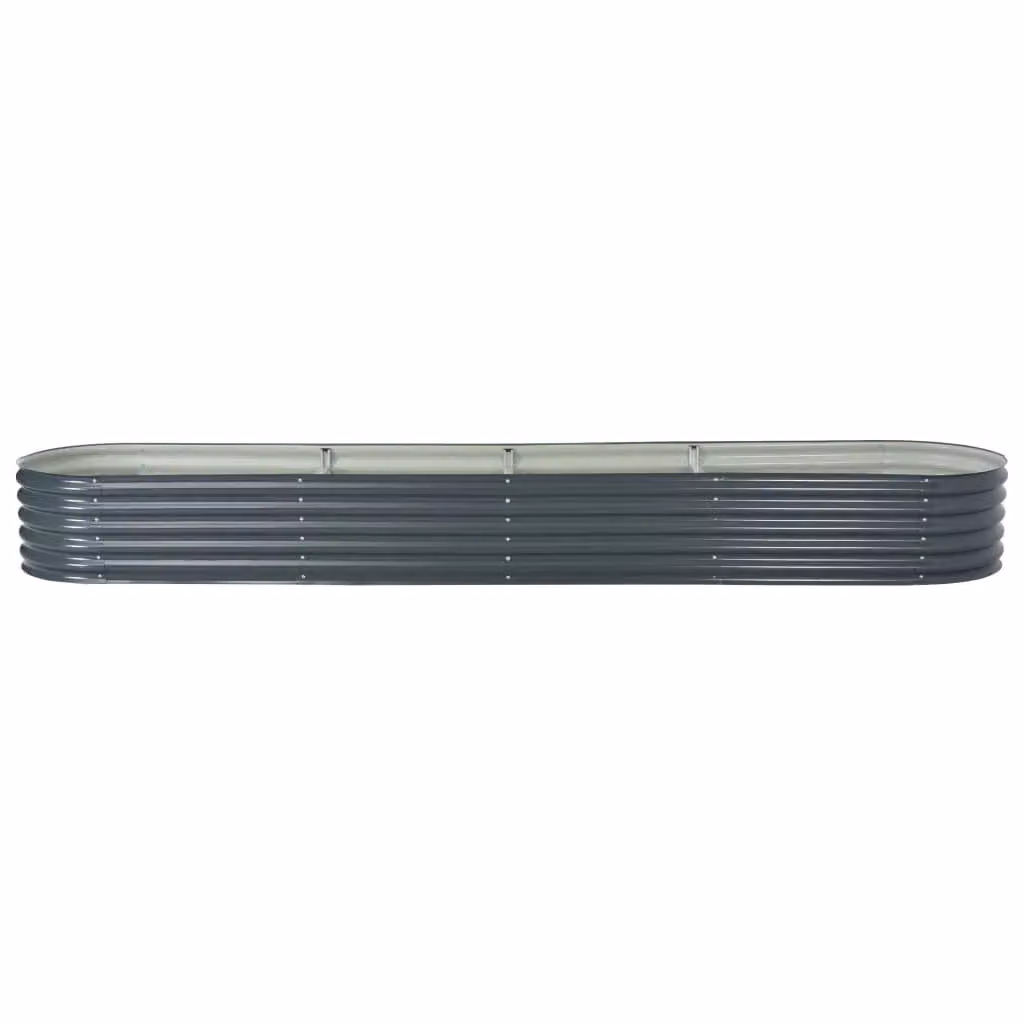 Berkfield Home Garden Galvanised Steel Raised Bed in Grey, W: 400 cm, D: 80 cm, H: 44 cm – 2