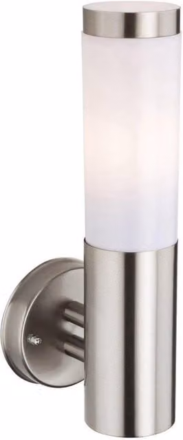 Netlighting Plaza Modern Stainless Steel Wall Light in Grey with E27 Socket and IP44 Rating