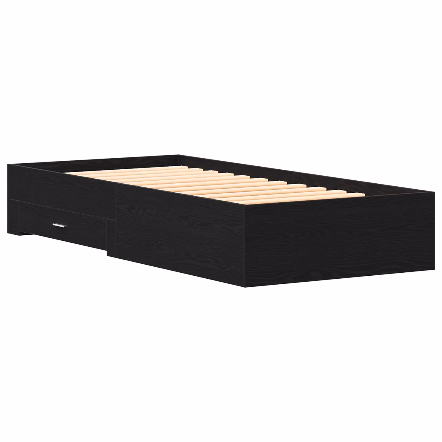 Berkfield Home Modern Black Oak Bed Frame with Drawers, W/D/H: 100 x 200 cm – 2