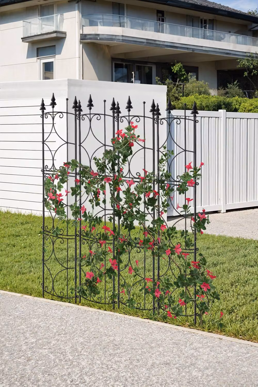 Living and Home 2 Pack of Black Metal Garden Trellis Racks for Potted Climbing Plants – 3