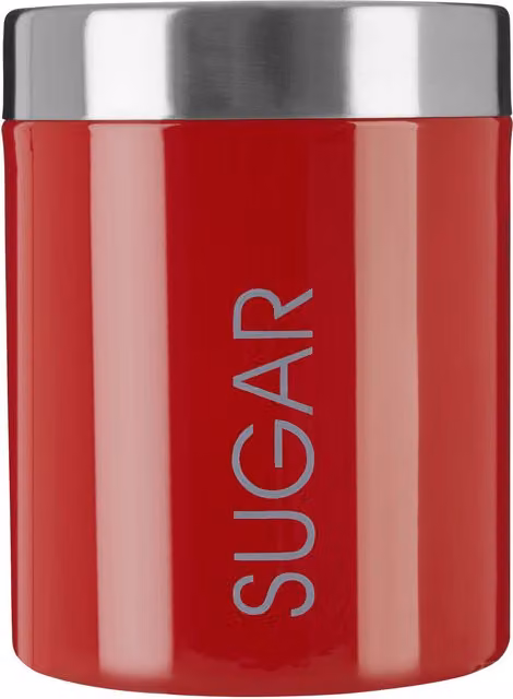 Orsina Maison by Premier Liberty Airtight Red Enamel and Stainless Steel Sugar Canister – 1